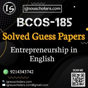 BCOS 185 Solved Guess Paper June Exam in English