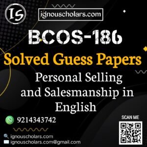 BCOS 186 Solved Guess Paper June Exam in English
