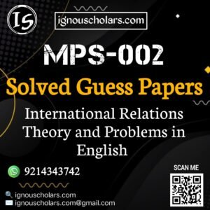 MPS 002 Solved Guess Paper June Exam in English