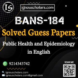 BANS 184 : Public Health and Epidemiology Solved Guess Paper December 2025 Exam in English