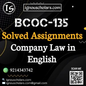 BCOC-135 : Company Law in English Solved Assignment 2024-2025