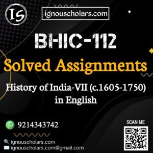 BHIC 112 Solved Assignment in English