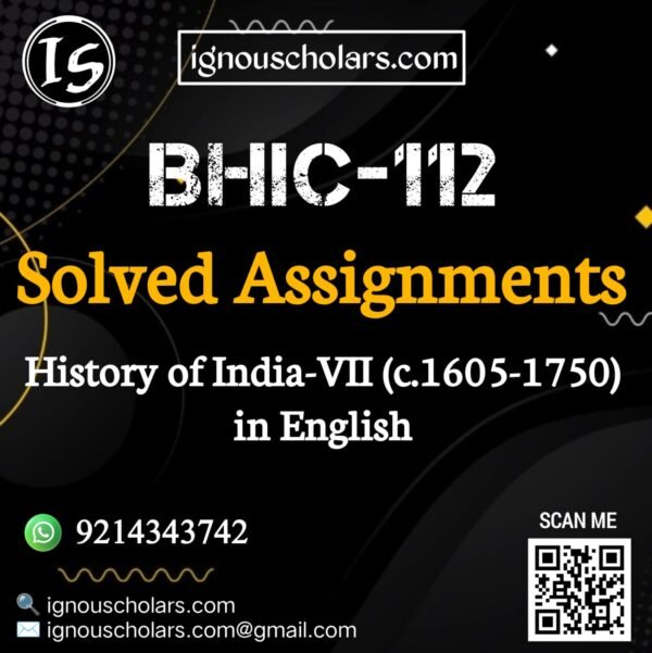 BHIC 112 Solved Assignment in English