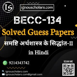 BECC 134 : समष्टि अर्थशास्त्र के सिद्धांत-II in Hindi Solved Guess Paper December 2025 Exam