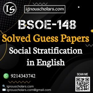 BSOE 148 : Social Stratification Solved Guess Paper December 2025 Exam in English