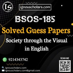 BSOS 185 : Society through the Visual Solved Guess Paper December 2025 Exam in English