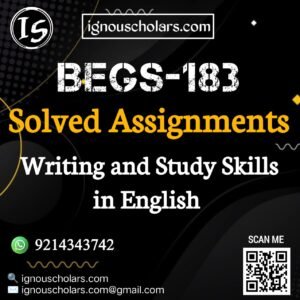 BEGS 183 : Writing and Study Skills in English Solved Assignment 2025-2026